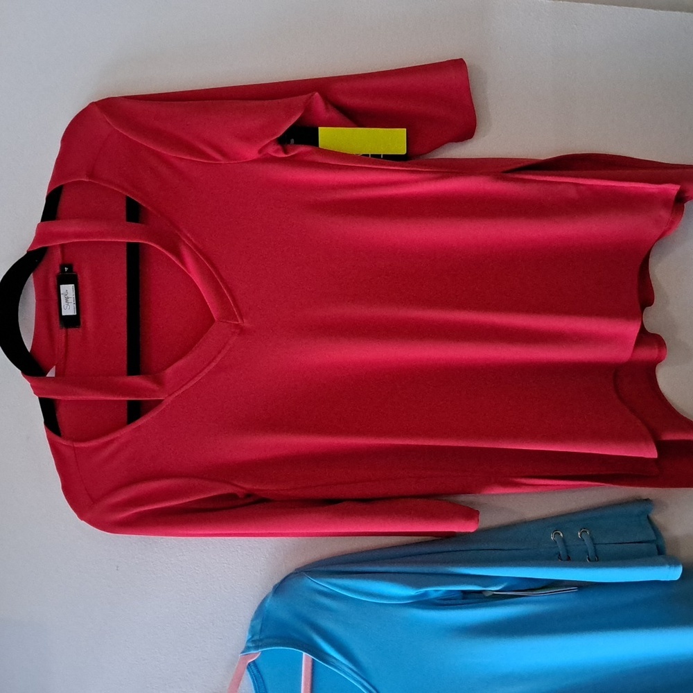 Sympli Red Tunic With Cut Out